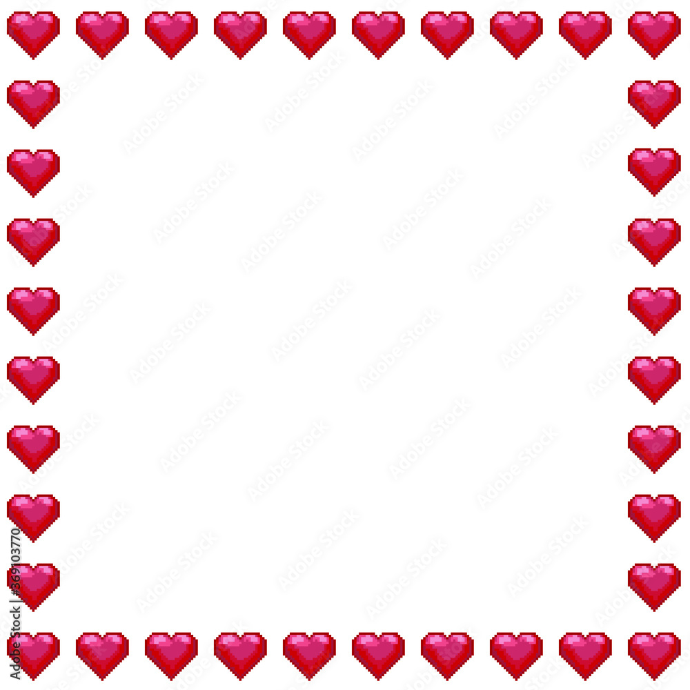 Red heart pixel art. Vector illustration. Red heart pixel art. Vector illustration.