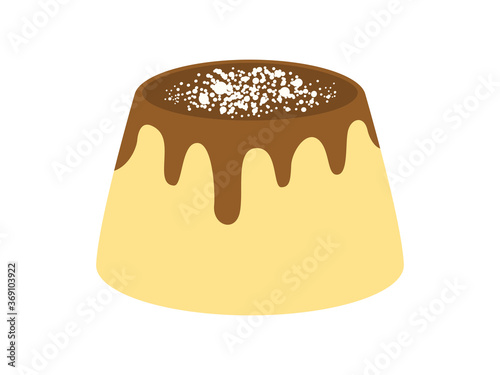 カラメルソースのかかったプリンのイラスト