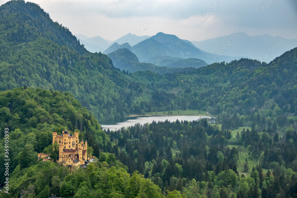 Hohenschwangau Castle photographed in Germany, in Europe. Picture made in 2019.