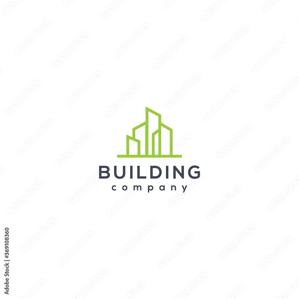 minimalist building logo made with lines. minimalist building logo made with lines.