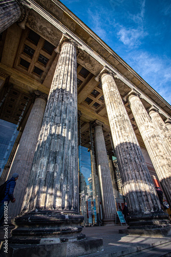 Columns in the facade of Altes Museum in Berlin, Germany.