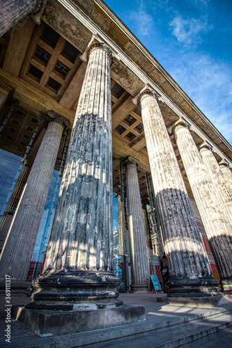 Fototapeta Naklejka Na Ścianę i Meble -  Columns in the facade of Altes Museum in Berlin, Germany.
