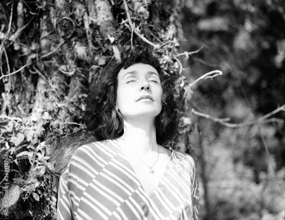 A beautiful portrait of a curly woman A beautiful portrait of a curly woman