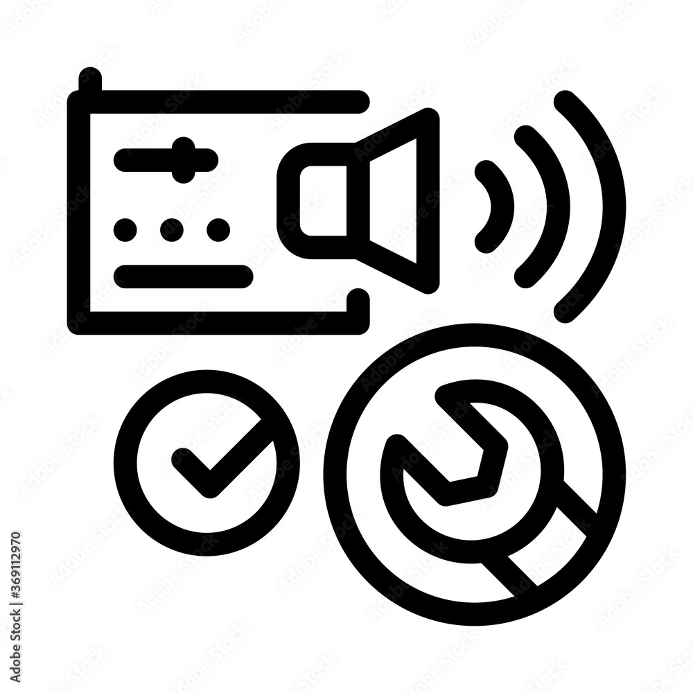 fixed radio sound icon vector. fixed radio sound sign. isolated contour symbol illustration fixed radio sound icon vector. fixed radio sound sign. isolated contour symbol illustration