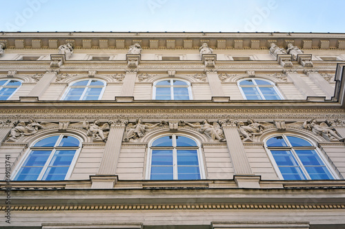 Photography Old building in the historic center of Vienna photographed from below