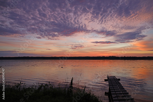 sunset on the river, beautiful natural background 