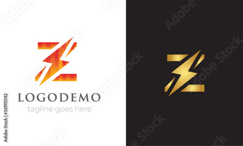 Initial letter Z logo template with Power icon .This font with Electrical Bolt identity, moving and speed thunder  logo vector .
Automotive monogram ,logo mark minimal,abstract concept design .