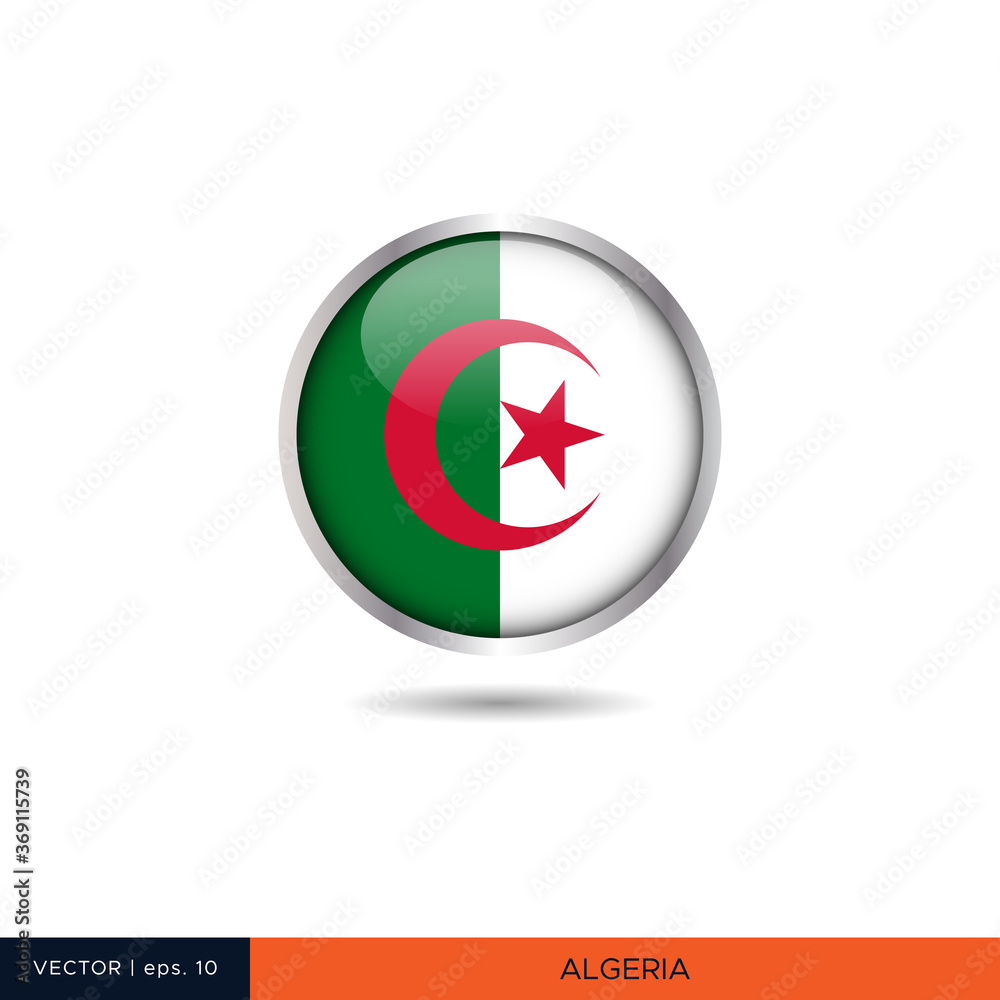 Algeria round flag vector design. Algeria round flag vector design.