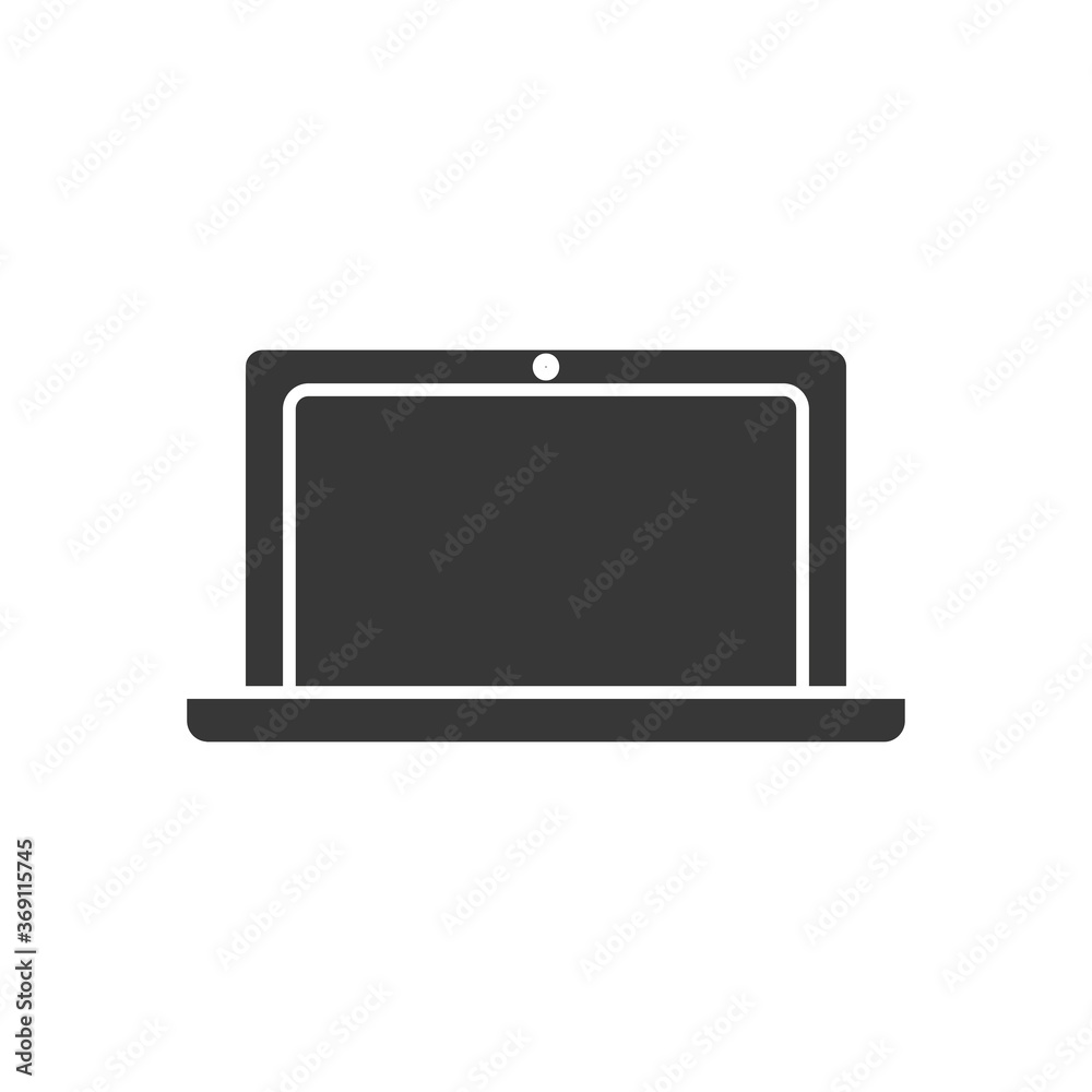 laptop computer icon, silhouette style laptop computer icon, silhouette style