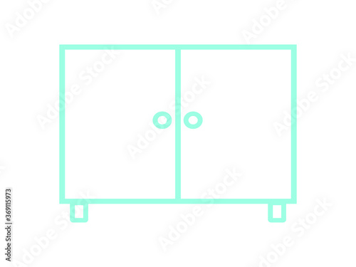 vector icon, chest of drawers, wardrobe, in flat style, illustration.
