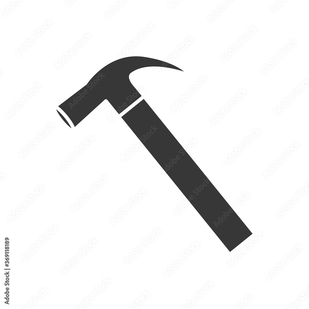 hammer tool icon, silhouette style hammer tool icon, silhouette style