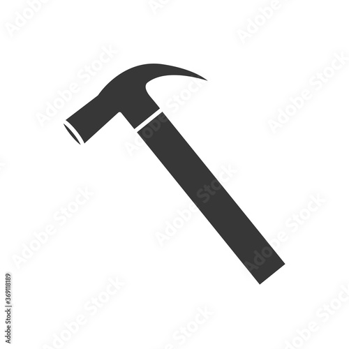 hammer tool icon, silhouette style