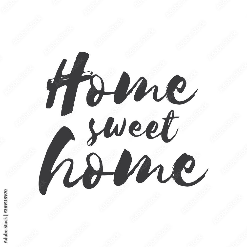 Home sweet home lettering sign. Calligraphy style typographic message. Home sweet home lettering sign. Calligraphy style typographic message.