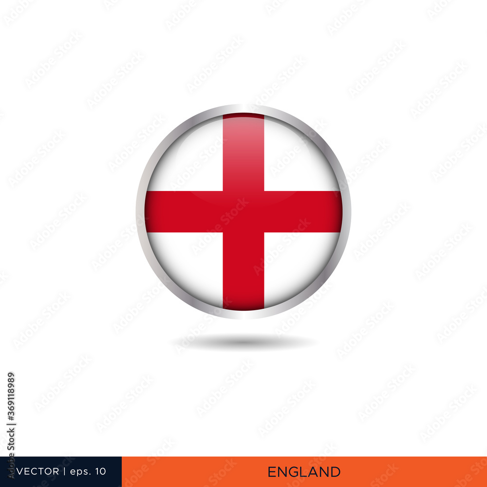 England round flag vector design. England round flag vector design.