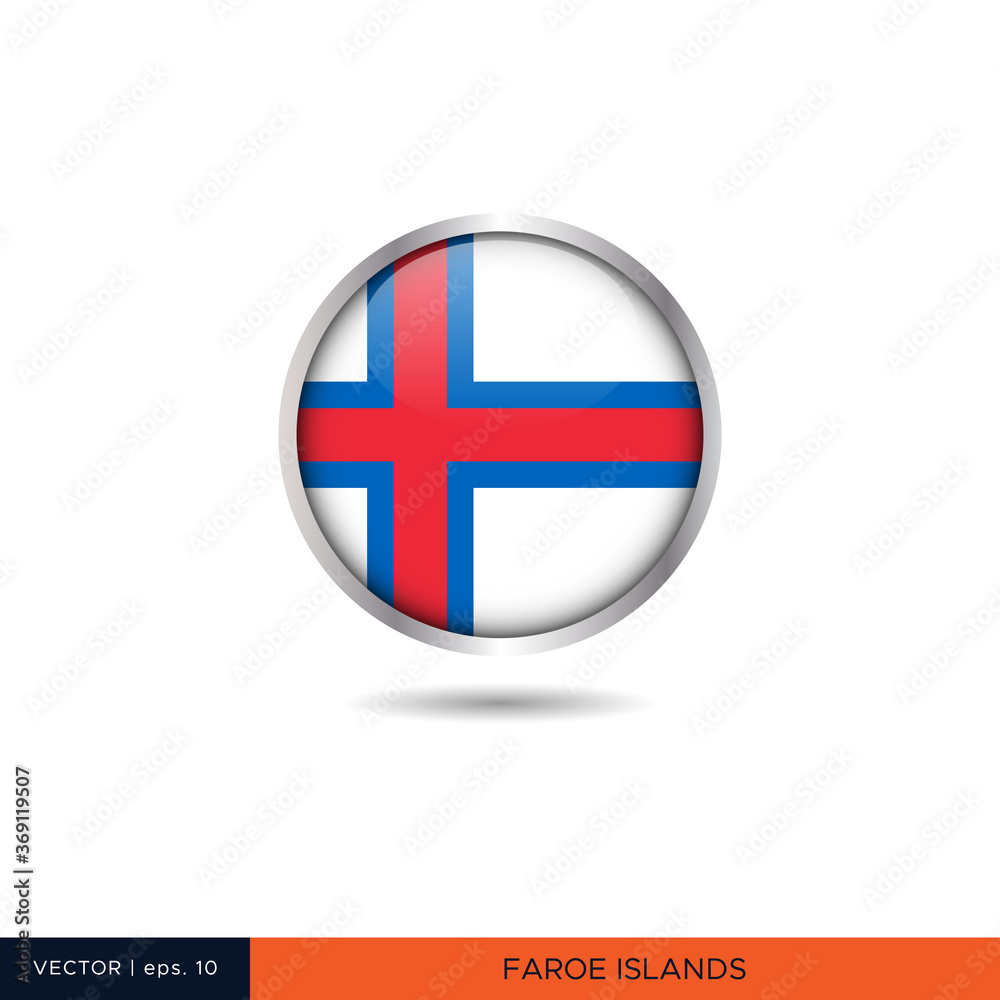 Obraz premium Faroe Islands round flag vector design.