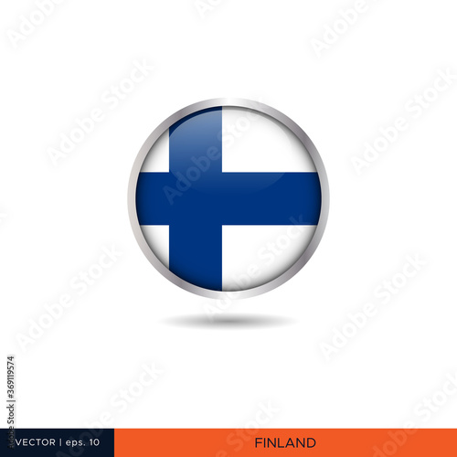 Finland round flag vector design.