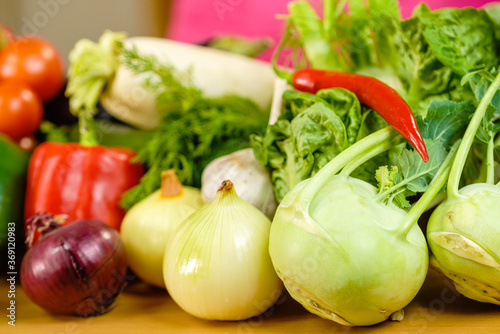 Many healthy colorful vegetables