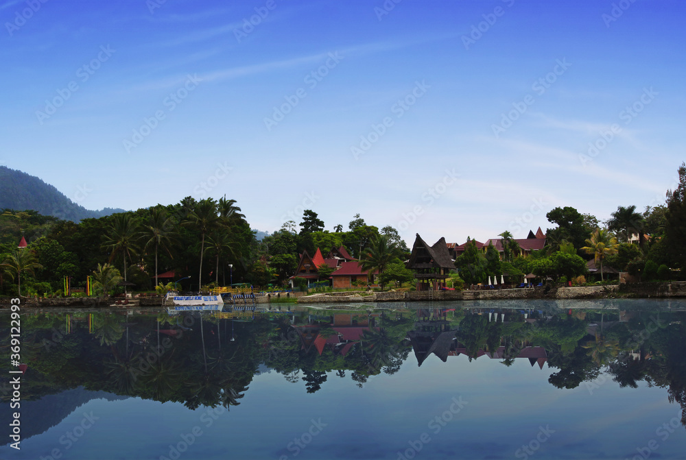 lake and mountains