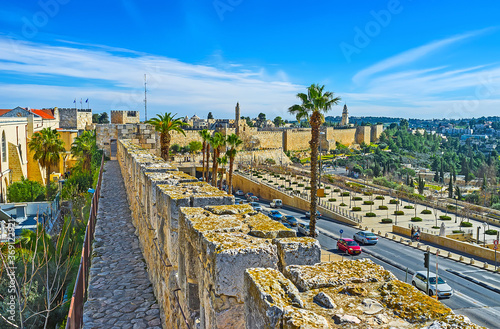 Quadro su tela The rampart walk, Jerusalem, Israel