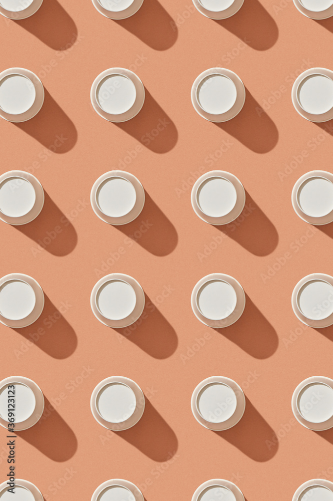 Paper cups pattern with shadows. Paper cups pattern with shadows.