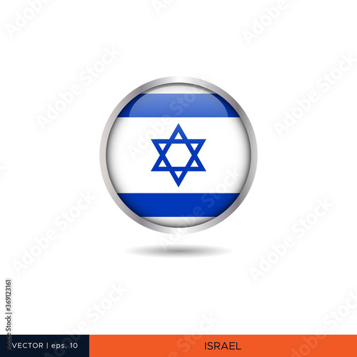 Israel round flag vector design.