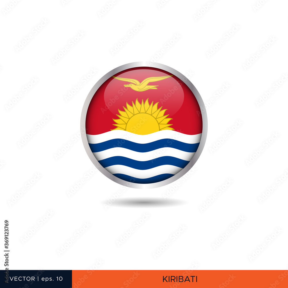Obraz premium Kiribati round flag vector design.