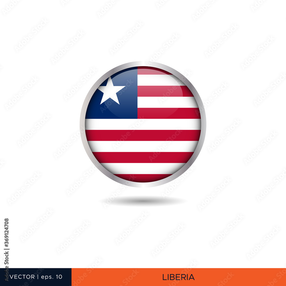 Liberia round flag vector design. Liberia round flag vector design.