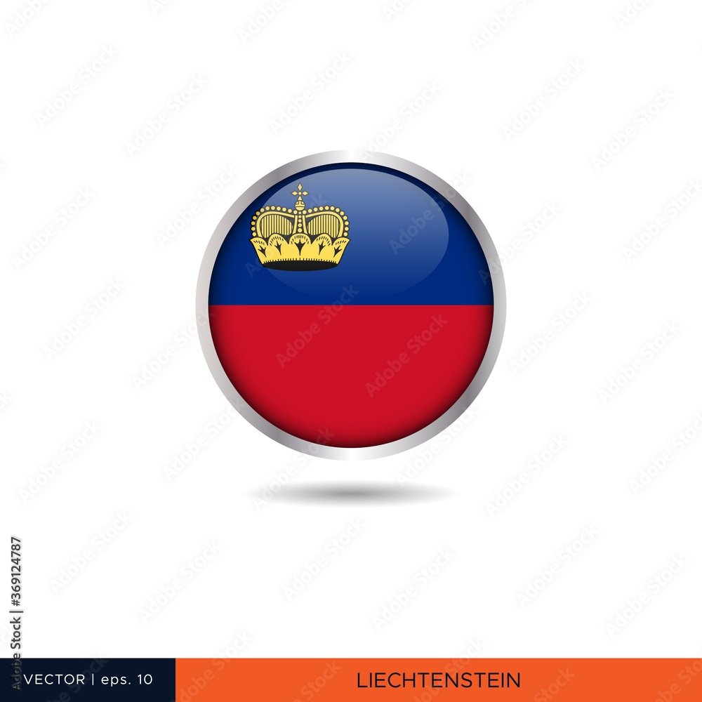 Liechtenstein round flag vector design. Liechtenstein round flag vector design.