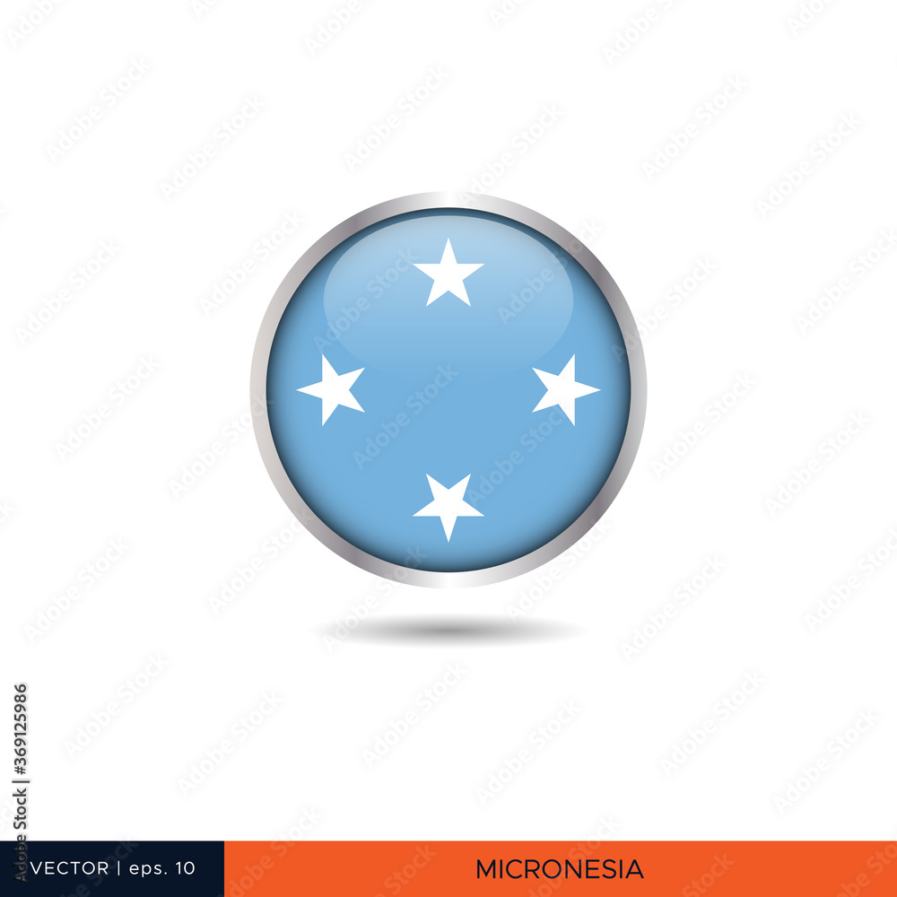 Micronesia round flag vector design. Micronesia round flag vector design.