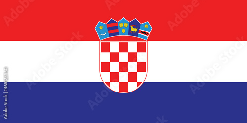 National Croatia flag, official colors and proportion correctly. National Croatia flag. Vector illustration. EPS10. Croatia flag vector icon, simple, flat design for web or mobile app.