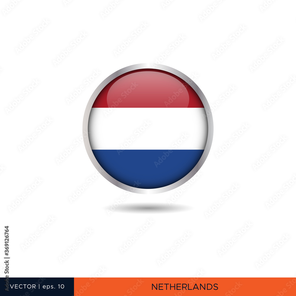 Netherlands round flag vector design. Netherlands round flag vector design.