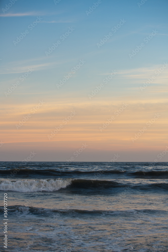 The Beautiful Lines Around Horizon with Soft Sunset Light The Beautiful Lines Around Horizon with Soft Sunset Light