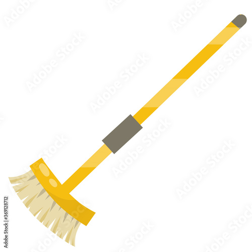 MOP for cleaning house. Object for homework with long handle. Cartoon flat illustration. Vector brush