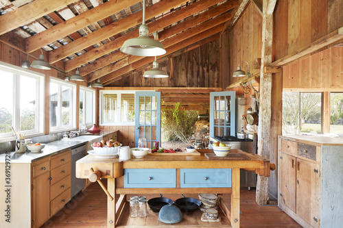 Kitchen in a rustic farmhouse