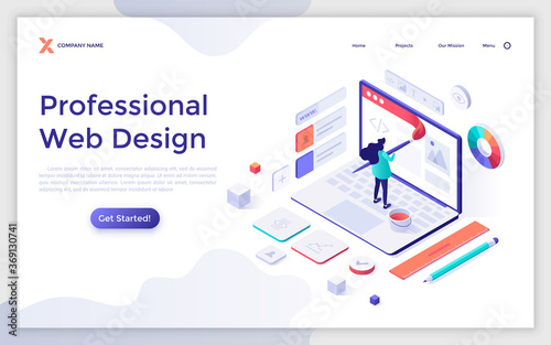 Isometric Landing Page Concept