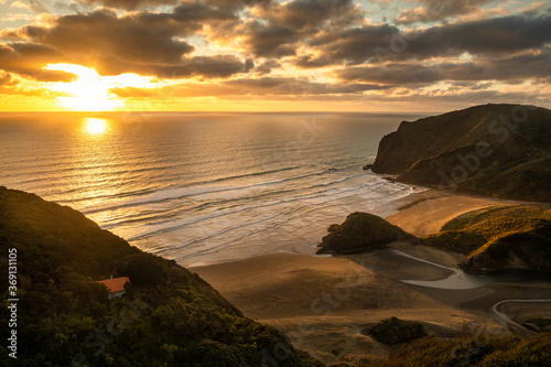 Anawhata Beach, New Zealand. photo