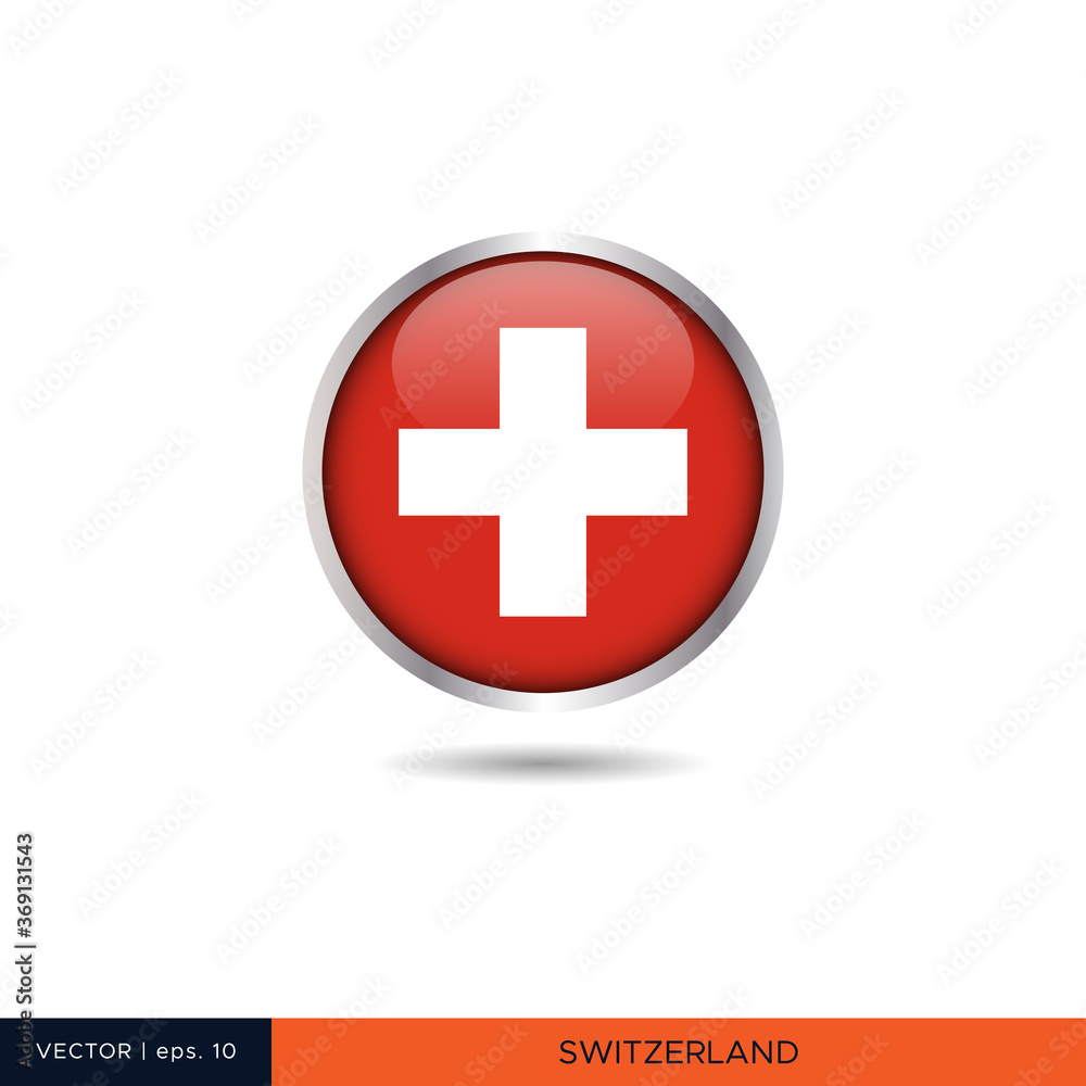 Switzerland round flag vector design. Switzerland round flag vector design.