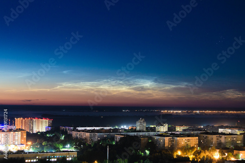 Wallpaper Mural noctilucent clouds over night city Torontodigital.ca