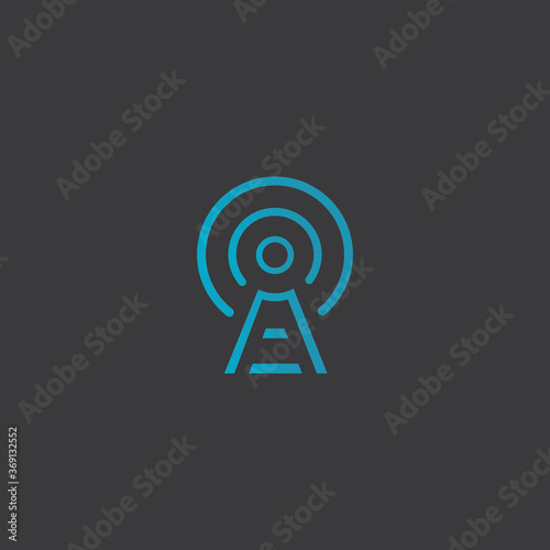 Signal Tower Icon Logo Template