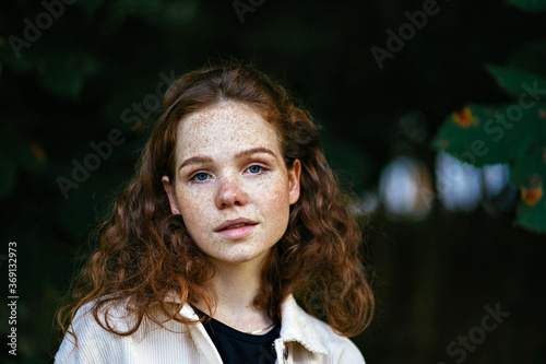 redhead freckled girl photo