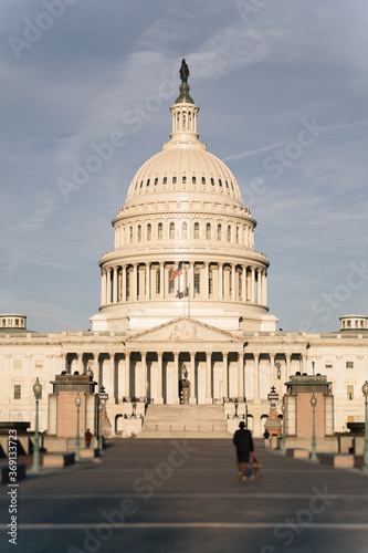 Anonymous African American Walking To U.S. Capitol