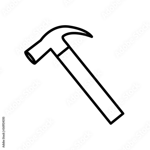 hammer tool icon, line style