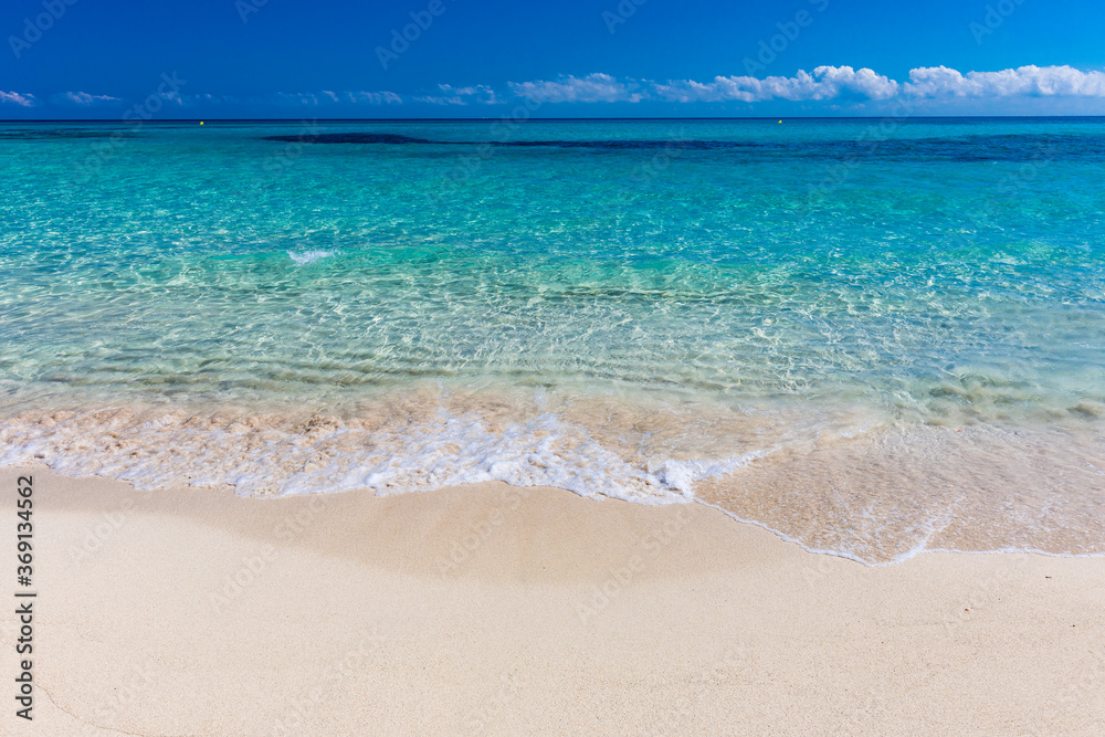 Beautiful sandy beach of Cala Mesquida, Mallorca, Balearic islands, Spain