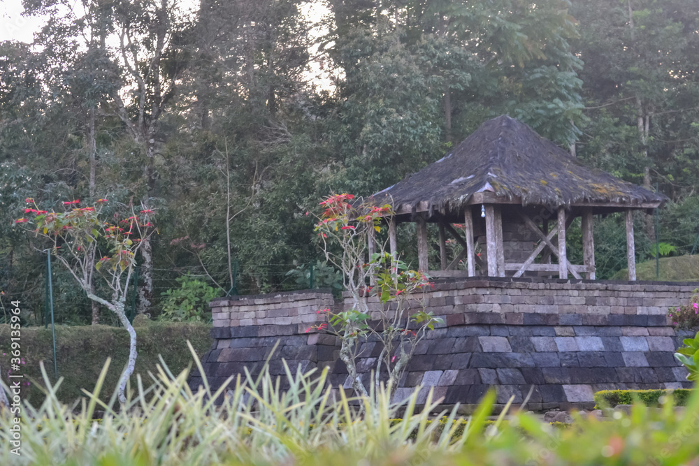 a gazebo in the Ceto temple area on the slopes of Mount Lawu Indonesia a gazebo in the Ceto temple area on the slopes of Mount Lawu Indonesia