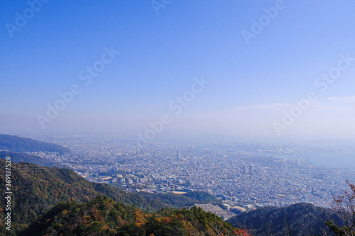 摩耶山から望む神戸市の街並み