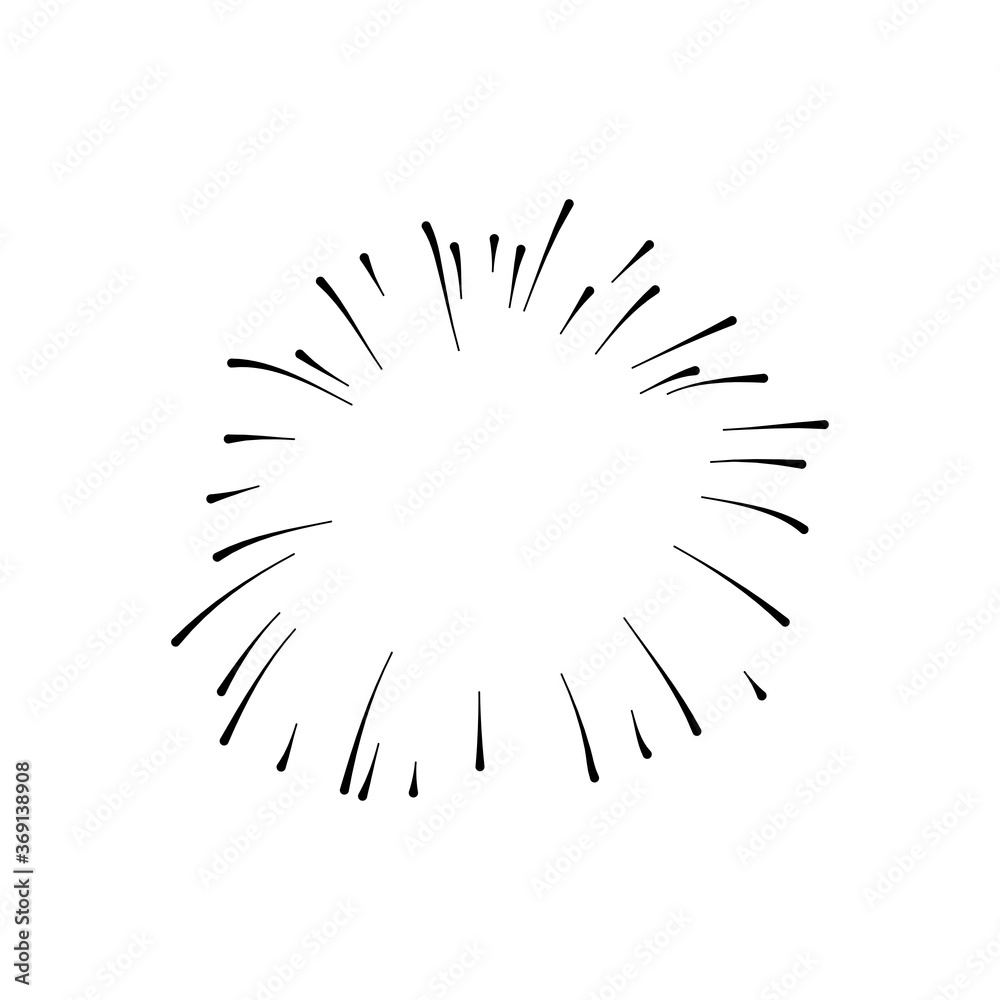 Fototapeta premium round fireworks burst icon, silhouette style