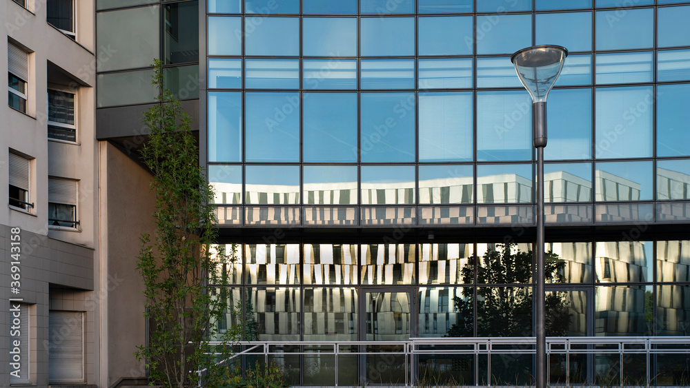 Detail of a modern glass building

