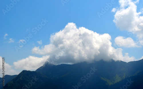 clouds in the mountains