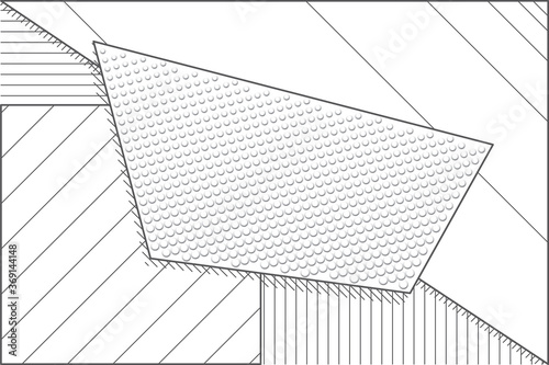 Billede på lærred Geometric Suprematist Style Background with Polygon Plenty Strokes Layers Lines