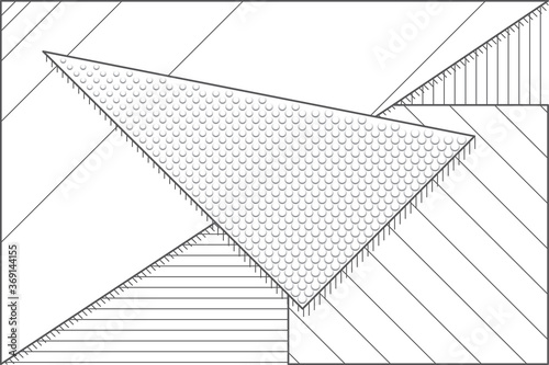 Fényképezés Geometric Suprematist Style Background with Triangle Plenty Strokes Layers Lines